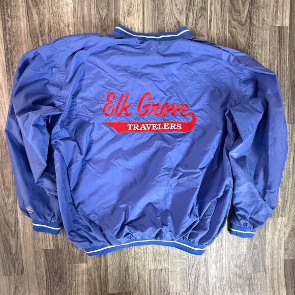 Rawlings “Elk Grove Travelers” 2002 Blue Windbreaker Jacket #15 Embroidered Logo - Picture 2 of 5